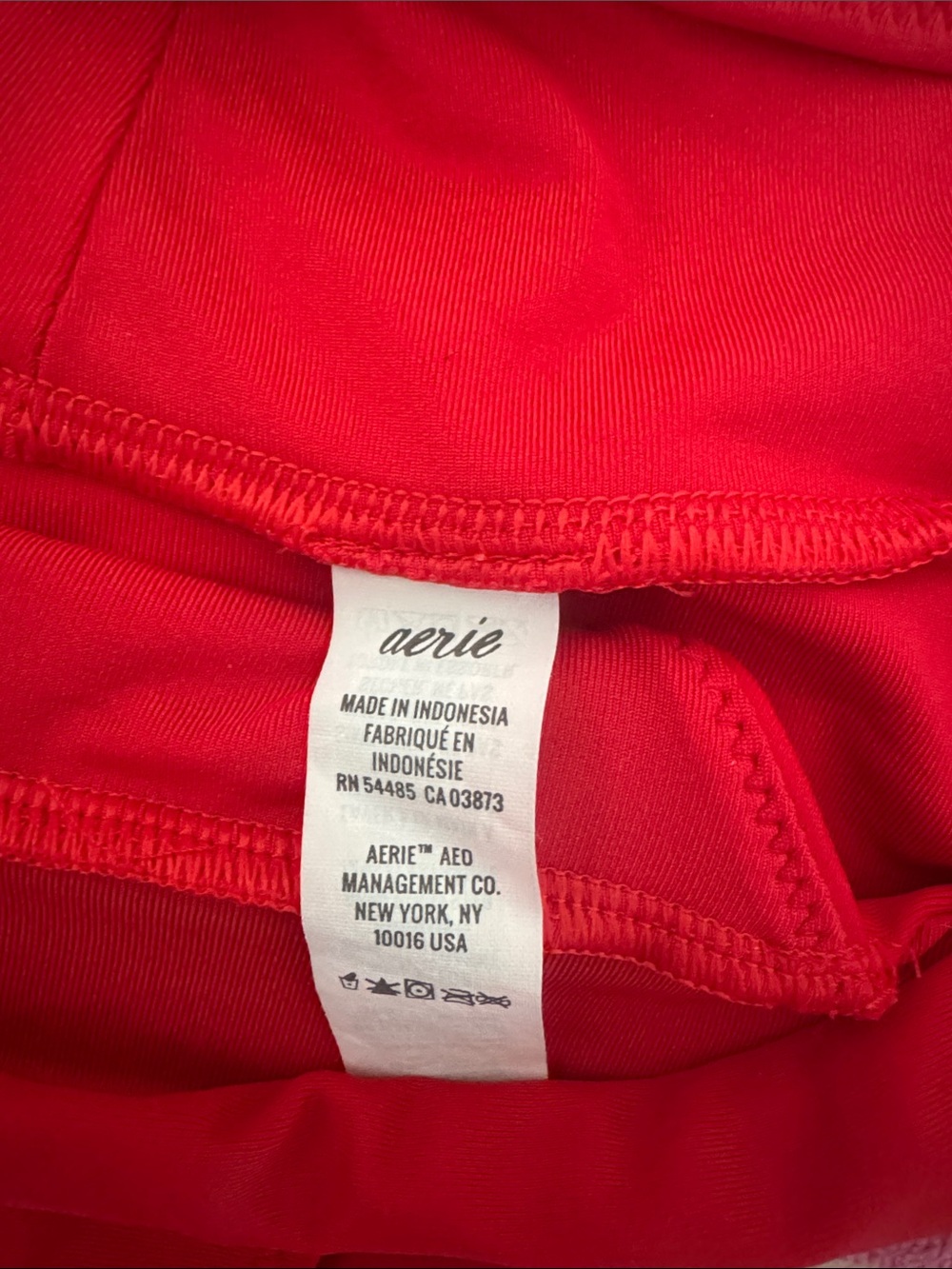 aerie Bright Red Triangle Bikini with Folded Waistband - Picture 2 of 3
